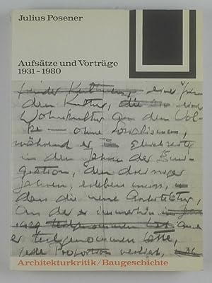 Seller image for Aufstze und Vortrge. 1931 - 1980. for sale by Unterwegs Antiquariat M.-L. Surek-Becker
