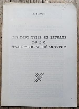 les deux types de feuilles du 15C. Taxe typographié au type 2