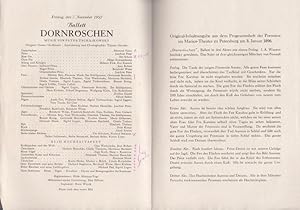 Seller image for Dornrschen. Ballett. Spielzeit 1952 / 1953. Dirigent: Gromann, Gustav. - Inszenierung / Choreographie: Gsovsky, Tatjana. - Darsteller: Vesco, Eleonore / Peter, Joachim / Schulz, Ilse / Sommerkamp, Helga / Fink, Helmut / Kraneis, Eva / Rober, Jean / Weise, Reinhold / Peter, Joachim u.a. for sale by Antiquariat Carl Wegner