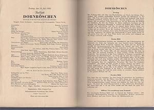 Dornröschen. Ballett Spielzeit 1949 / 1950. Dirigent Großmann, Gustav. - Inszenierung / Choreogra...