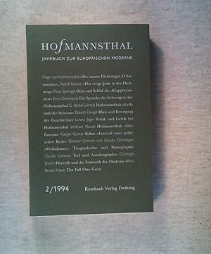 Imagen del vendedor de Hofmannsthal-Jahrbuch. Jahrbuch zur europischen Moderne: Hofmannsthal-Jahrbuch, Bd.2, 1994 a la venta por ANTIQUARIAT Franke BRUDDENBOOKS
