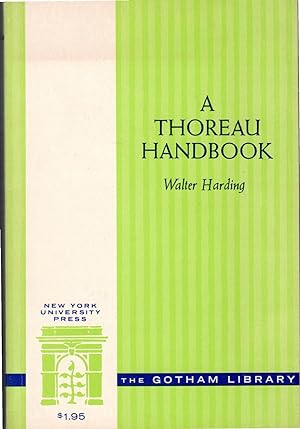 Bild des Verkufers fr A Thoreau Handbook (Gotham Library Series) zum Verkauf von Dorley House Books, Inc.