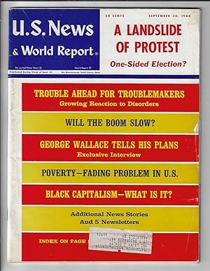 U.S. News and World Report, September 30, 1968 {Including articles on the upcoming election, Geor...