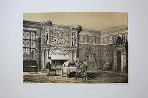 Fine Original Lithotint Illustration of The Great Chamber at Montacute House in Somersetshire. By...