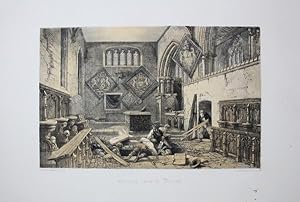 Fine Original Lithotint Illustration of Arundel Church in Sussex By S. Prout. Published By Chapma...