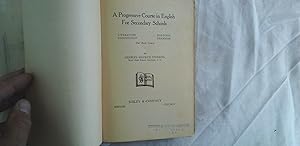 Seller image for A progressive course in English for Secondary Schools. Literature Composition. Rhetoric Grammar. One book course. for sale by Librera "Franz Kafka" Mxico.