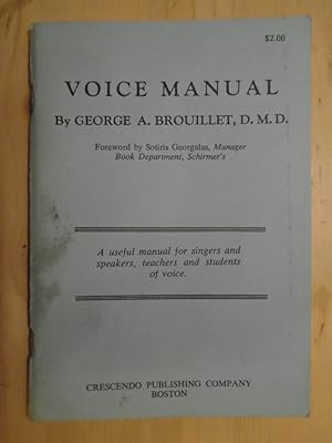 Imagen del vendedor de Voice manual a la venta por Archives Books inc.