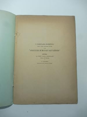 Bild des Verkufers fr L'esemplare fiorentino della prima edizione latina dello Speculum humanae salvationis. Lettera al Prof. Carlo Castellani zum Verkauf von Coenobium Libreria antiquaria