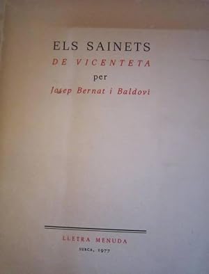 ELS SAINETS DE VICENTETA [edició facsimil]