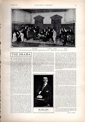 Bild des Verkufers fr PRINT: "DRAMA: Mr. Eric Hope".story & photoengravings from Collier's Weekly; December 9, 1899 zum Verkauf von Dorley House Books, Inc.