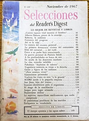 Immagine del venditore per SELECCIONES DEL READER'S DIGEST Nov 1967 venduto da Chaco 4ever Books