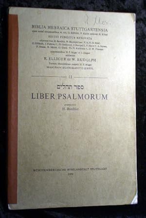 Liber Psalmorum praeparavit H. Bardtke. (= Biblia Hebraica Heft 11).