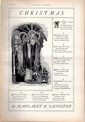 Seller image for PRINT: "Christmas By Margaret E. Sangster".poem & Engraving from Collier's Weekly; December 16, 1899 for sale by Dorley House Books, Inc.