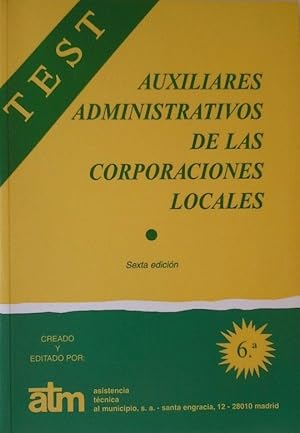 Imagen del vendedor de AUXILIARES ADMINISTRATIVOS, CORPORACIONES LOCALES. TEST a la venta por CENTRAL LIBRERA REAL FERROL