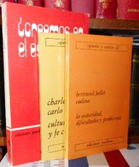 Image du vendeur pour Opinin y certeza 1 CULTURA Y FE CRISTIANA + Opinin y certeza 11 LA AUTORIDAD, DIFICULTADES Y PROBLEMAS + CREEMOS EN EL ESPRITU? (3 libros) mis en vente par Libros Dickens