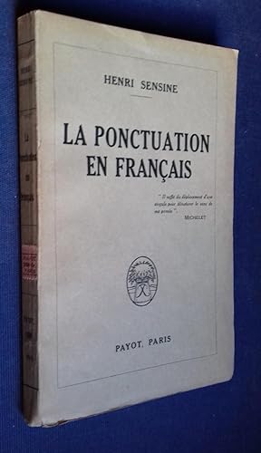 Imagen del vendedor de La Ponctuation en Franais. a la venta por Librairie Pique-Puces