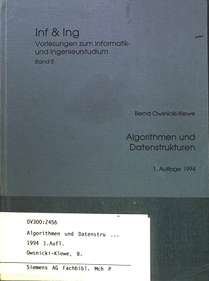 Bild des Verkufers fr Algorithmen und Datenstrukturen. Inf & Ing : Vorlesungen zum Informatik- und Ingenieurstudium; Band 5. zum Verkauf von books4less (Versandantiquariat Petra Gros GmbH & Co. KG)