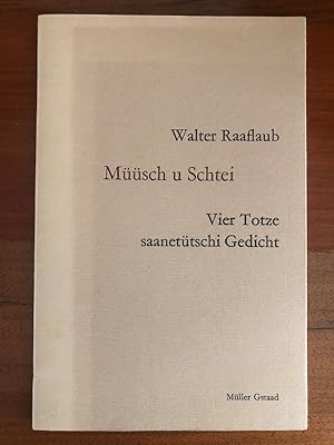 Bild des Verkufers fr Msch u Schtei. Vier Totze sannettschi Gedicht. zum Verkauf von Libretto Antiquariat & mundart.ch