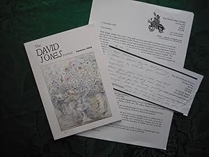 The David Jones Journal Summer 2000. Volume II. No. 1. Together with a Hand-Written Note from the...