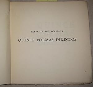 Imagen del vendedor de Quince poemas de amor directos. a la venta por Librería Monte Sarmiento