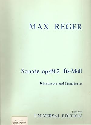 Sonata, Op. 49, No. 2 Fis-moll Für Klarinette und Pianoforte/ in F# Masjor for Clarinet and Piano