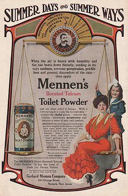 ORIG VINTAGE MAGAZINE AD/ 1906 MENNEN'S TALCUM POWDER AD