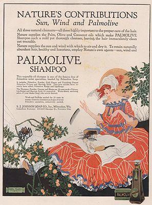 Image du vendeur pour ORIG VINTAGE MAGAZINE AD/ 1916 PALMOLIVE SHAMPOO AD mis en vente par Monroe Street Books