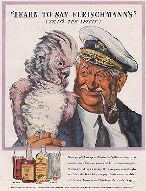 ORIG VINTAGE MAGAZINE AD/ 1938 FLEISCHMANN'S GIN AD