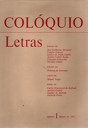 Seller image for revista coloquio,letras N1,marco de 1971 for sale by JP Livres