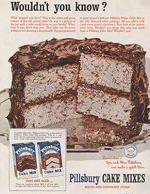 ORIG VINTAGE MAGAZINE AD/ 1951 PILLSBURY CAKE MIX AD