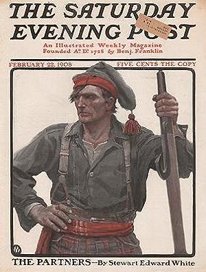 ORIG VINTAGE MAGAZINE COVER/ SATURDAY EVENING POST - FEBRUARY 22 1908