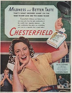 ORIG VINTAGE MAGAZINE AD/ 1943 CHESTERFIELD CIGARETTES AD