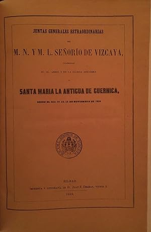 Imagen del vendedor de 1859 - Actas Juntas Generales de Vizcaya, noviembre 1859 a la venta por Arriola Lerchundi