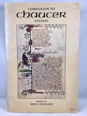 Imagen del vendedor de Companion to Chaucer Studies a la venta por Great Expectations Rare Books