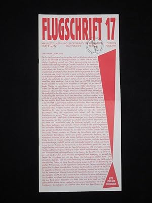 Bild des Verkufers fr Flugschrift 17, Berliner Ensemble. Manifest, Meinung, Hoffnung, Resignation, Vision, Experiment, Wahnsinn, Traum, Polemik zum Verkauf von Fast alles Theater! Antiquariat fr die darstellenden Knste