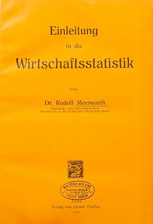 Seller image for Einleitung in die Wirtschaftsstatistik for sale by Harteveld Rare Books Ltd.