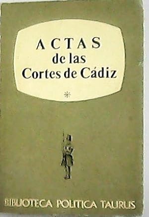 Imagen del vendedor de Actas de las Cortes ed Cadiz Tomo I. a la venta por Librera y Editorial Renacimiento, S.A.