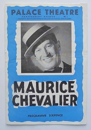 Palace Theatre Celebrity Season. Peter Daubeny presents Maurice Chevalier. At the piano Fred Free...