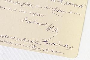 Imagen del vendedor de Carte autographe de Willy "Ah ! ah ! vous aussi, vous tes pornographe !" a la venta por Librairie Le Feu Follet