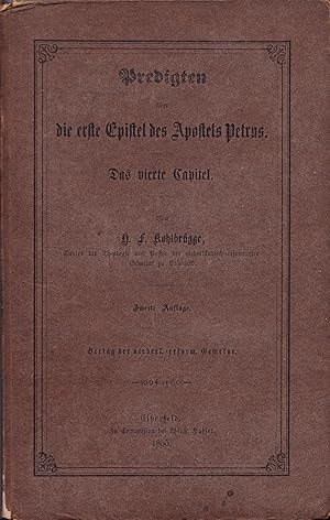 Bild des Verkufers fr Predigten ber die erste Epistel des Apostels Petrus zum Verkauf von Antiquariat Immanuel, Einzelhandel