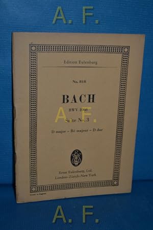 Bild des Verkufers fr Suite Nr. 3 by Johann Sebastian Bach. D majo for 2 Oboes, . zum Verkauf von Antiquarische Fundgrube e.U.