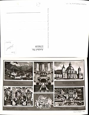 Bild des Verkufers fr 570039,Mehrbild Ak Ettal Kloster Klosterkirche Orgel Seitenaltar Schloss Linderhof zum Verkauf von Versandhandel Lehenbauer