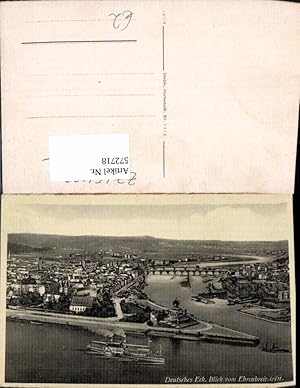 Bild des Verkufers fr 572718,Koblenz a. Rhein Deutsches Eck Blick auf Ehrenbreitstein Dampfer Schiff zum Verkauf von Versandhandel Lehenbauer