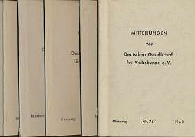 Mitteilungen der Deutschen Gesellschaft für Volkskunde e. V., !! 6 Hefte !! Heft 1: Nr. 69 1965, ...