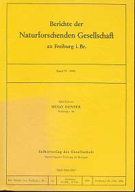 Berichte der Naturforschenden Gesellschaft zu Freiburg i. Br. Band 74, 1984,