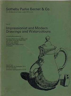 Sale of Impressionist and Modern Drawings and Watercolours : Including the property of Simonis , ...