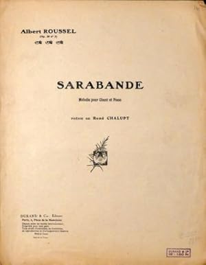 Seller image for [Op. 20, no. 2] Sarabande. mlodie pour chant et piano. Op. 20 no. 2 for sale by Paul van Kuik Antiquarian Music