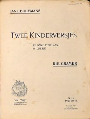 Twee kinderversjes. [Tekst:] Rie Cramer