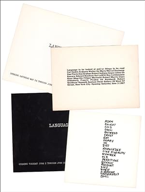 Seller image for Set of Four Dwan Galley "Language" Announcement Cards / Language to be looked at and / or things to be read [aka : Language I] / Language II / Language III / Language IV for sale by Specific Object / David Platzker