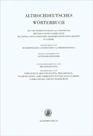 Bild des Verkufers fr Althochdeutsches Wrterbuch: Band VI: M-N. 2. Lieferung: (gi-mah bis mammunti). zum Verkauf von Antiquariat Bookfarm